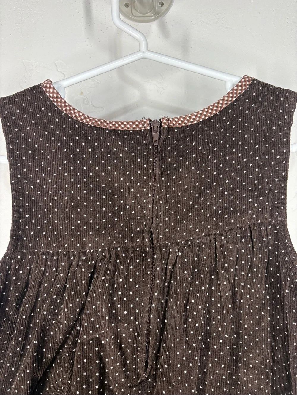 Bonnie Jean Brown Corduroy Polka Dot Turkey Appliqué Dress size 5